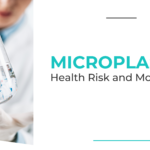 A microscopic view of microplastics intertwined with human tissue, symbolizing their hidden threat to cardiovascular health